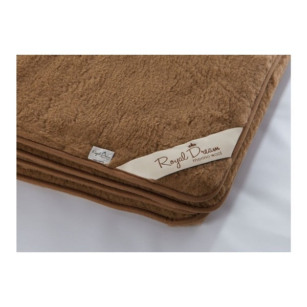 Tamnosmeđa deka od merino vune Royal Dream 90 x 200 cm