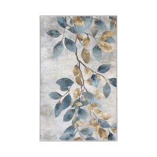 Svijetlo plavi/u zlatnoj boji perivi tepih 80x150 cm Golden Leaves – Mila Home