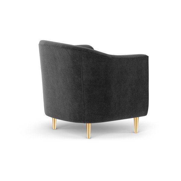 Tamno siva baršunasta fotelja Kooko Home Corde-image-3