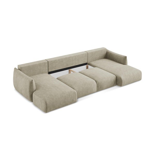 Bež sklopiva kutna garnitura od šenila (u obliku slova "U") Leila – Makamii-image-4