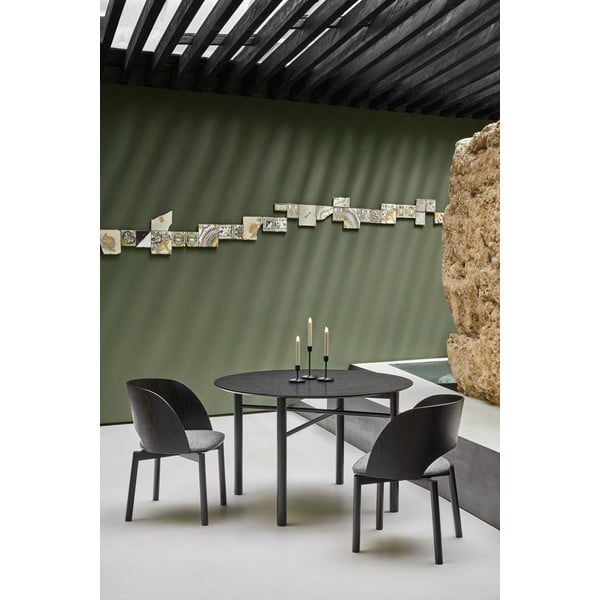 Crni okrugli blagovaonski stol Teulat Junco, ø 120 cm-image-1