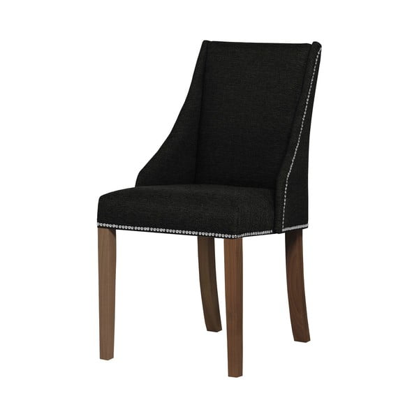 Crna stolica s tamnosmeđim nogama od bukve Ted Lapidus Maison Patchouli