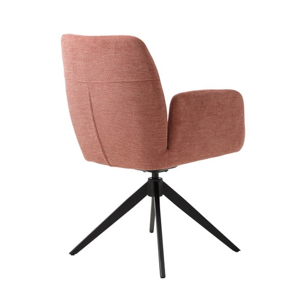 Ružičasta podstavljena blagovaonska stolica s naslonima za ruke Roxana – Unique Furniture-image-4