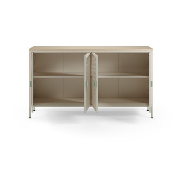 Krem/u prirodnoj boji metalni ormarić 160x90x40 cm Sayla – Marckeric-image-2