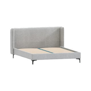 Sivi tapecirani bračni krevet s podnicom 180x200 cm Basti – Ropez