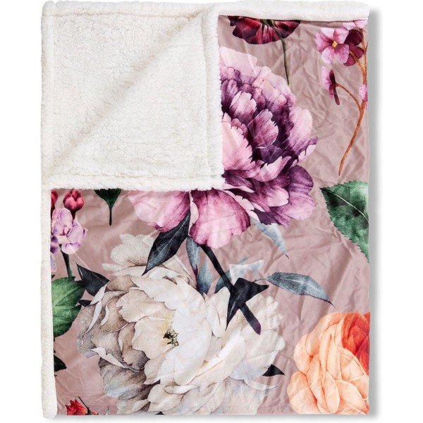 Bež dvostrana deka Descanso Fiori, 130 x 160 cm-image-3