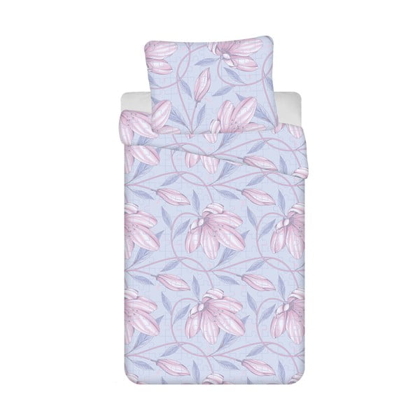 Svijetlo plavo-ružičasta posteljina za krevet za jednu osobu od krepa 140x200 cm Orona – Jerry Fabrics