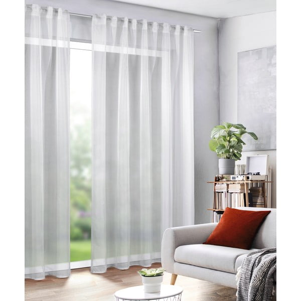 Bijela prozirna zavjesa od voila 135x245 cm Uni – Sehlbach-image-1