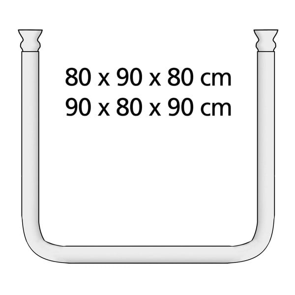 Bijela univerzalna kutna šipka za zavjesu za tuš ili kadu-image-3