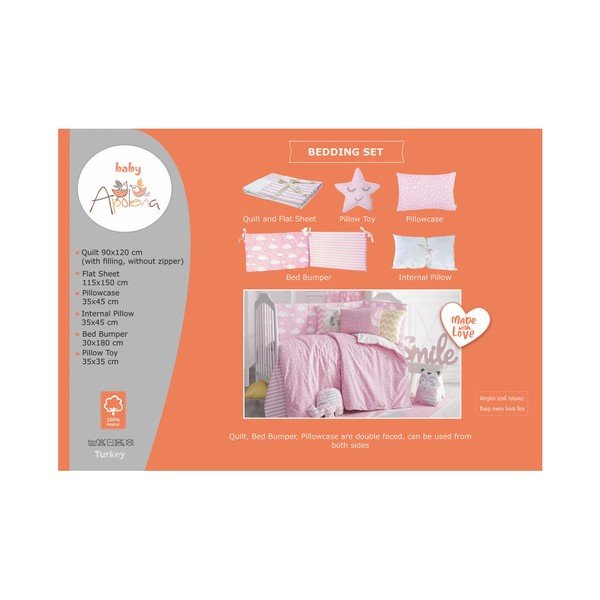 Ružičasta pamučna posteljina za bebe s krevetom za jednu osobu Mike &amp; Co. NEW YORK Carino, 90 x 120 cm-image-3