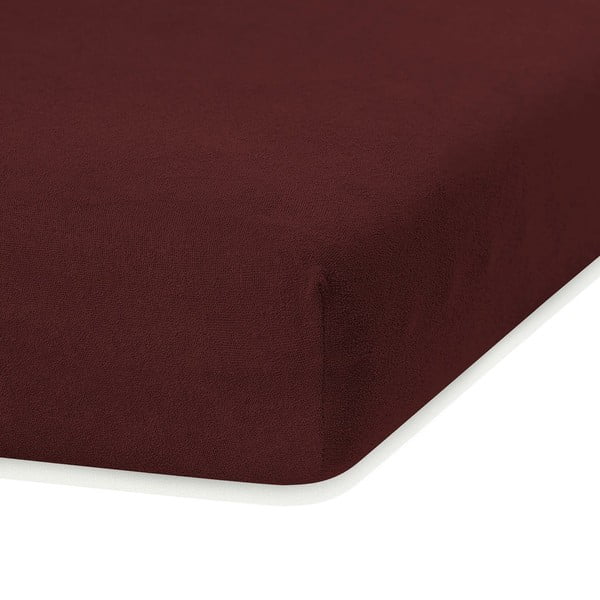 Smeđa plahta s gumom od frotira 180x200 cm Ruby – Restilo-image-1
