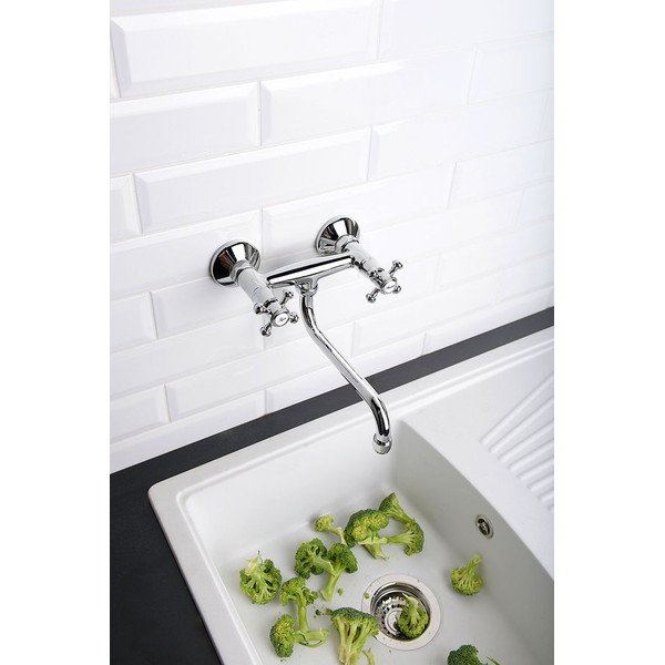 Zidna slavina za umivaonik u sjajno srebrnoj boji (s 1 izlazom) Antea – Sapho-image-1