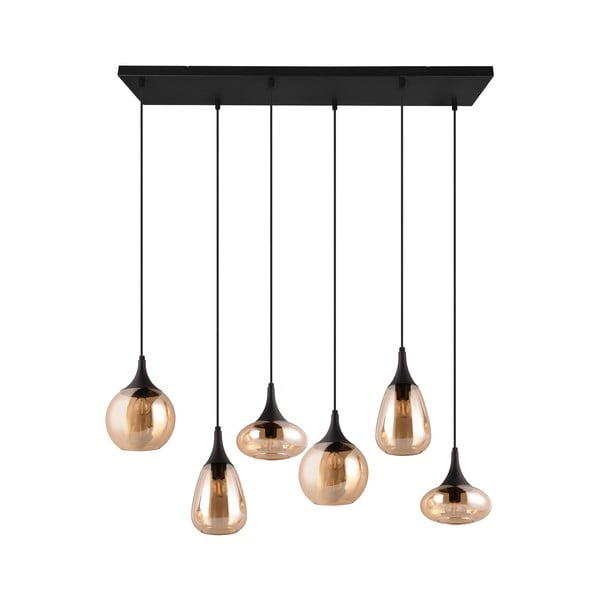 Crna/narančasta viseća svjetiljka sa staklenim sjenilom Lumina – Trio-image-4