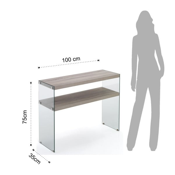 Pomoćni stol s pločom stola u dekoru hrasta u prirodnoj boji 35x100 cm Nancy – Tomasucci-image-1