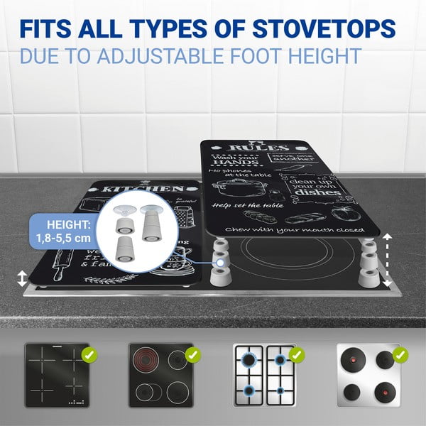 Zaštitni poklopci za štednjak u setu od kaljenog stakla 2 kom 52x30 cm Kitchen Rules – Maximex-image-4