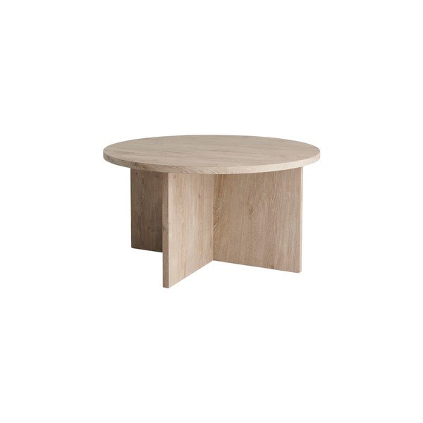 Okrugao stolić za kavu od MDF-a u svijetloj prirodnoj boji ø 85 cm Poppy – Ellos Home