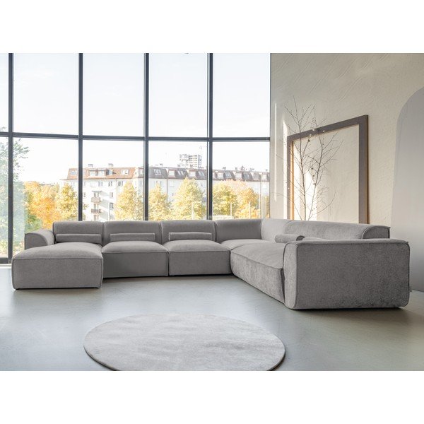 Svijetlo siva kutna garnitura (s desnim kutom/u obliku slova "U") Flex Felix – Miuform-image-1