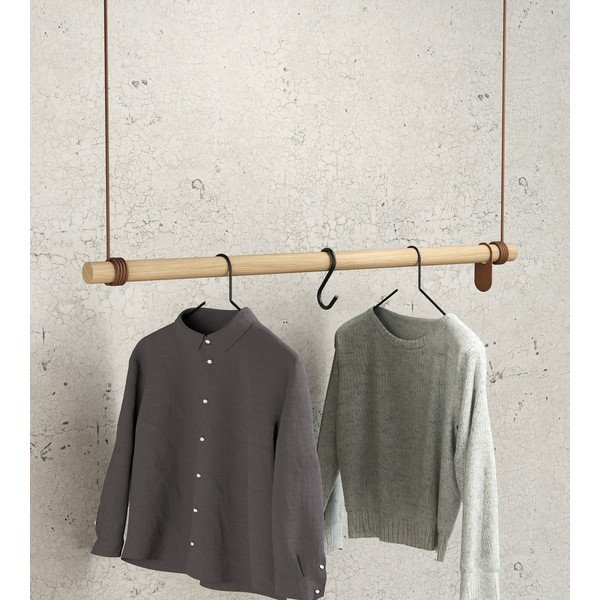 Zidna vješalica od punog hrasta u prirodnoj boji 110 cm Swing L – LIND DNA-image-1