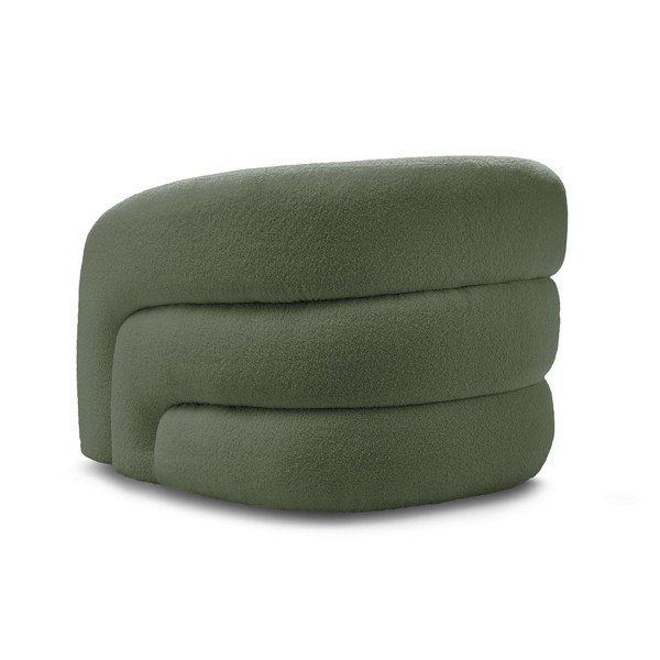 Zelena okretna fotelja od bouclé tkanine Elina – Bobochic Paris-image-4