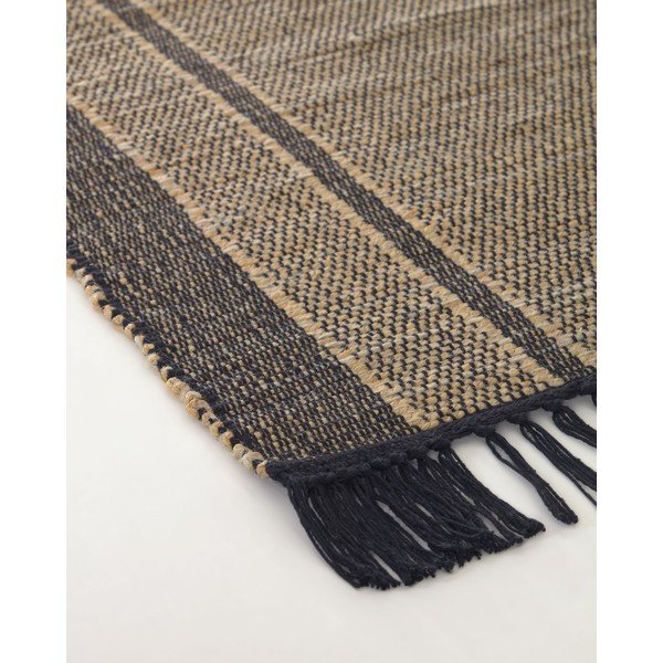 Crni/u prirodnoj boji obostrani tepih od morske trave 160x230 cm Brunilda – Kave Home-image-2