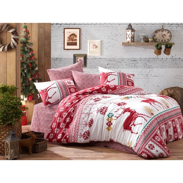 Nazenin Home Noel krevet za jednu osobu od ranforce pamučne posteljine, 140 x 200 cm
