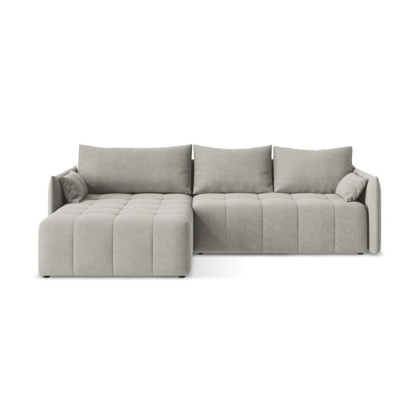 Svijetlo siva sklopiva/s prostorom za odlaganje kutna garnitura (s lijevim kutom/s ležaljkom) Moku – Makamii