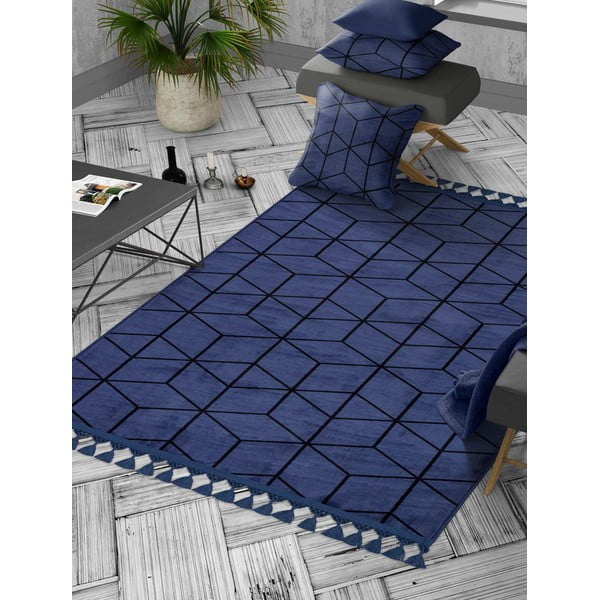 Plavi perivi tepih 180x120 cm - Vitaus-image-1