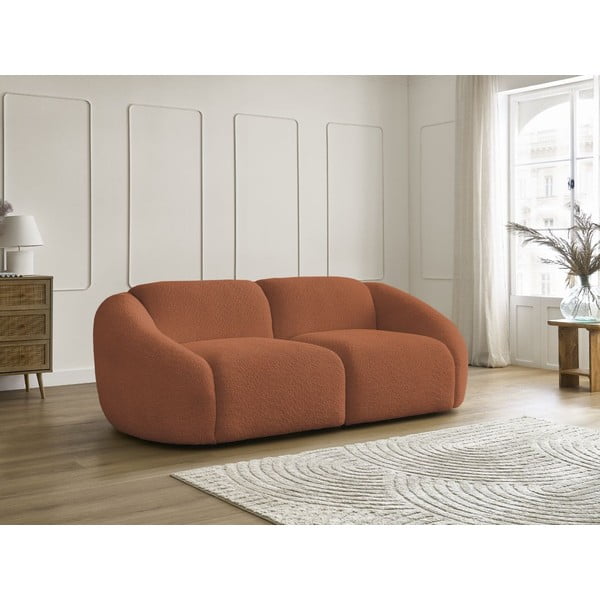 Narančasta sofa od bouclé tkanine 230 cm Tina – Bobochic Paris-image-4