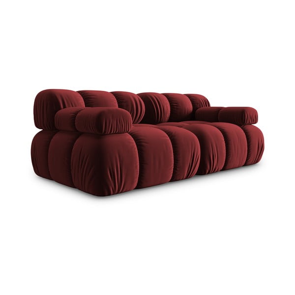 Crvena baršunasta sofa 188 cm Bellis – Micadoni Home-image-3