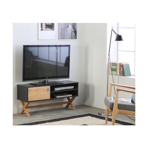 Antracit sivi TV stol Marckeric Leidi, 110 x 52 cm-image-2