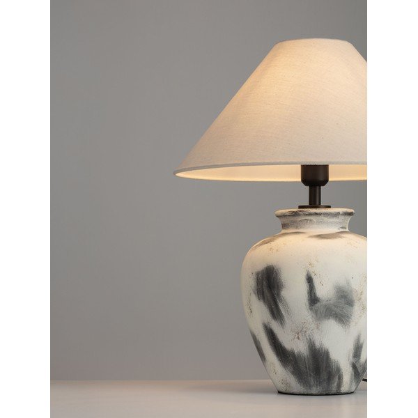 Bijela/siva stolna lampa keramička s tekstilnim sjenilom (visina 55 cm) Lupe – Nova Luce-image-4