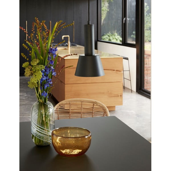 Siva staklena vaza Hübsch Lara, visina 28 cm-image-1