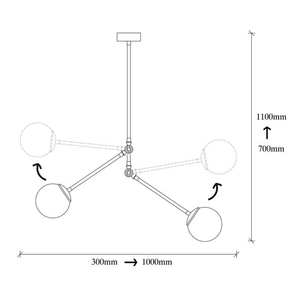 Crna metalna viseća svjetiljka Opviq lights Froso-image-3