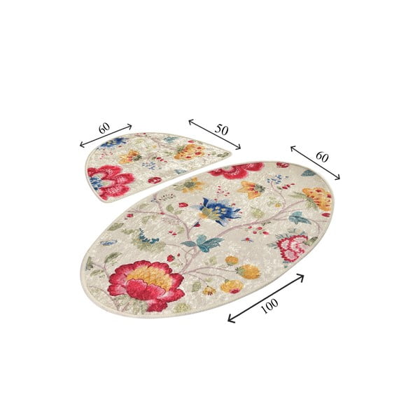 Svjetlo smeđe kupaonske prostirke u setu 2 kom 60x100 cm Arya – Foutastic-image-3