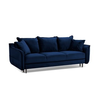 Kravljevsko plavi baršunasti kauč na razvlačenje Kooko Home Basso