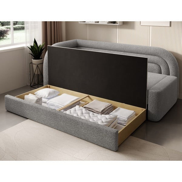 Siva sklopiva/s prostorom za odlaganje sofa od bouclé tkanine s lijevim kutom 223 cm Fabillo – ELTAP-image-4