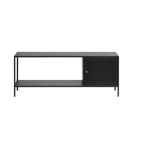 Crna metalna polica za knjige 120x47 cm Malibu - Unique Furniture