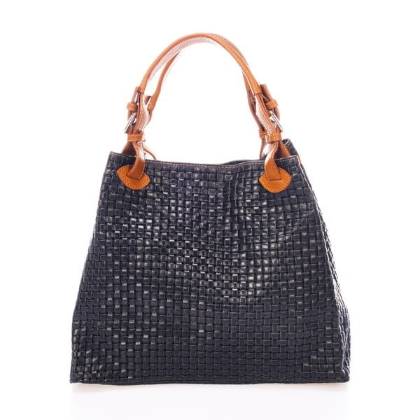 Tamnoplava kožna torba Federico Bass Hydri-image-1