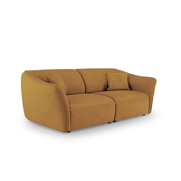 Senf žuta sofa od bouclé tkanine 206 cm Tokyo – Cosmopolitan Design-image-1