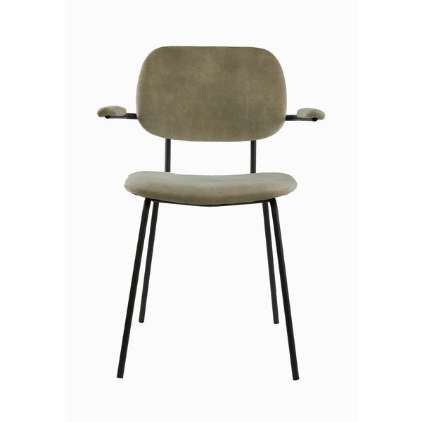 Blagovaonska baršunasta stolica bež boje Emma - Light & Living-image-3