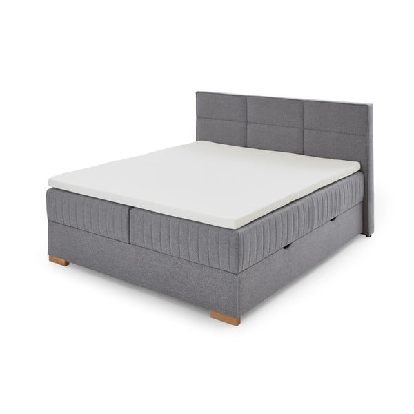 Sivi boxspring krevet s prostorom za pohranu 160x200 cm Tambo – Meise Möbel