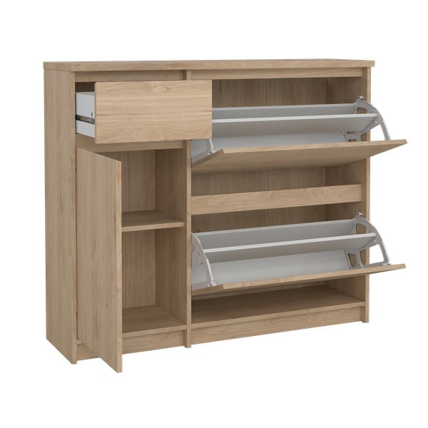 Preklopni ormarić za cipele u dekoru hrasta u prirodnoj boji 109x93x32 cm Naia – Tvilum-image-4