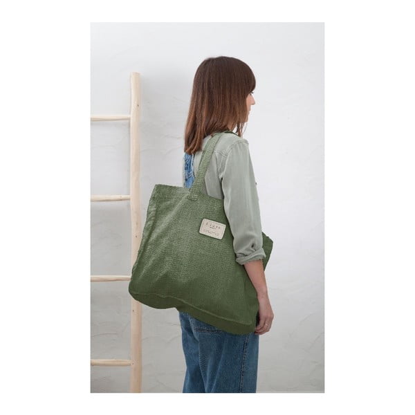 Platnena ​torba Really Nice Things Green Moss, širina 42 cm-image-1