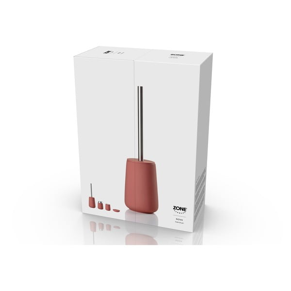 Svijetlo crvena porculanska WC četka Nova – Zone-image-3