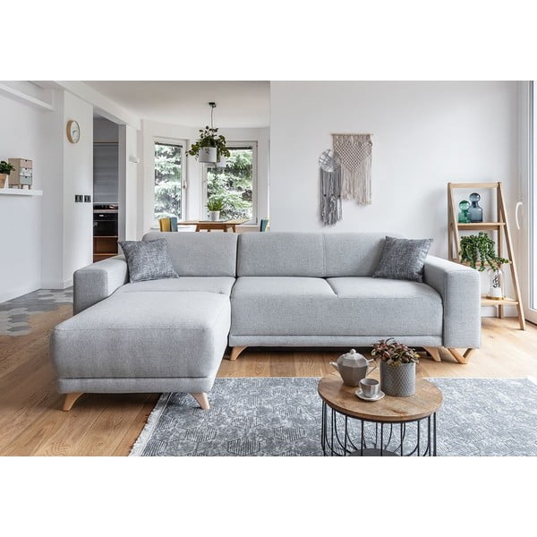 Svijetlo siva sklopiva/s prostorom za odlaganje kutna garnitura Classy Sophie – Miuform-image-1