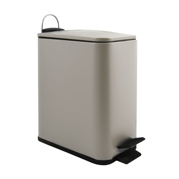 Smeđe-siva željezna kanta za smeće s pedalom 5 l   Erik – Spirella