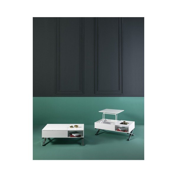 Bijeli stolić za kavu s pločom na izvlačenje Marckeric Manila-image-3