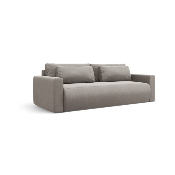 Svijetlo siva baršunasti sklopiva/s prostorom za odlaganje sofa 238 cm Belfast – Cosmopolitan Design-image-2