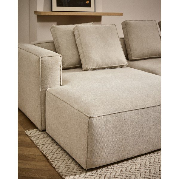 Bež sklopiva kutna garnitura od šenila (s lijevim kutom/s ležaljkom) Marela – Kave Home-image-1