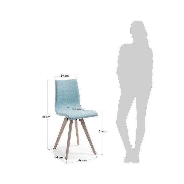 Svijetloplava stolica za blagovanje La Forma Una-image-3